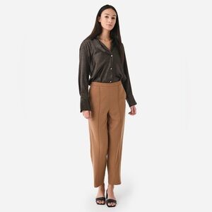 Vince Wool Blend Pull-On Pants Camel Brown Size M
